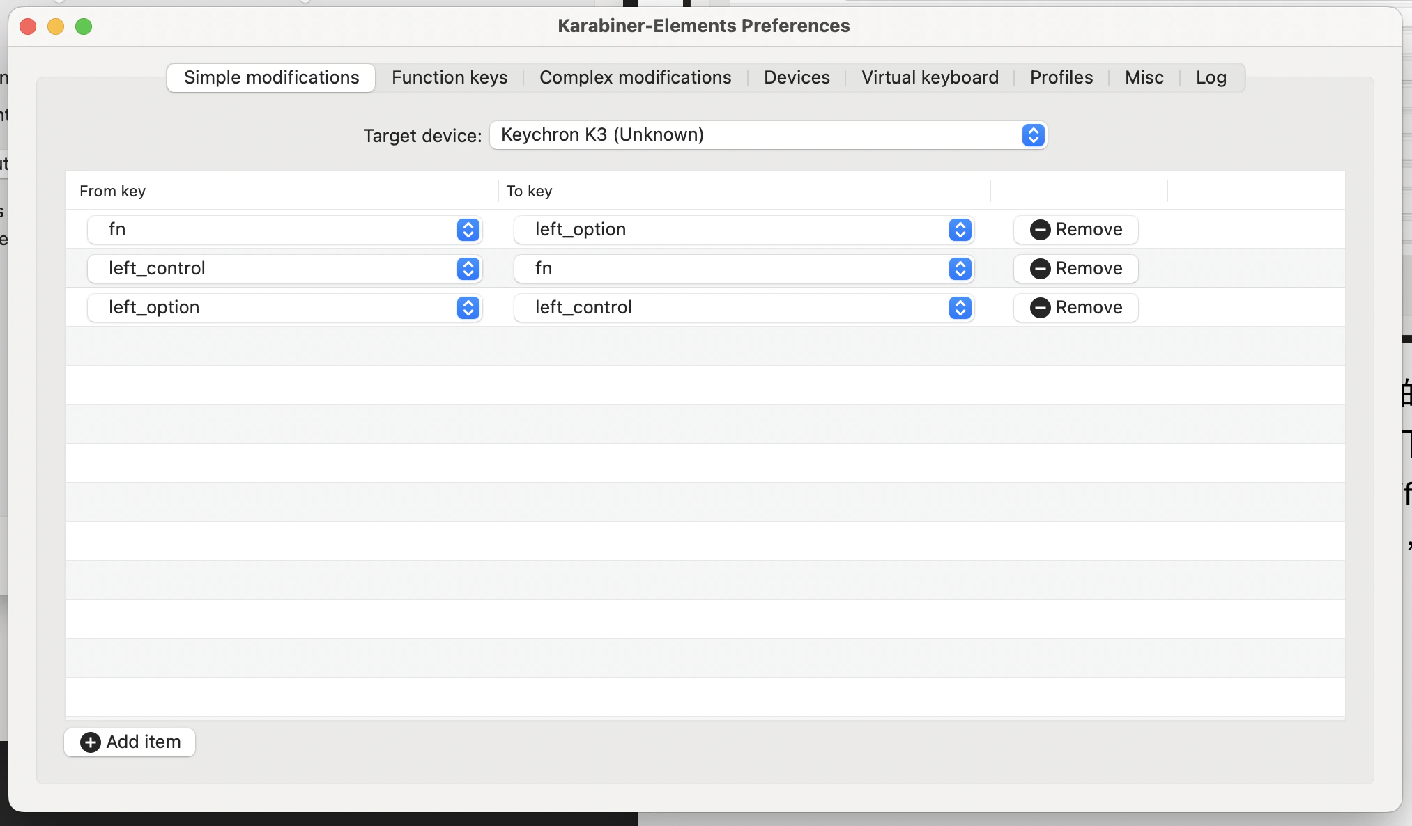 Simple modifications